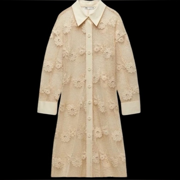 🆕️ Zara Crochet Midi Dress - Size XS - Picture 8 of 9